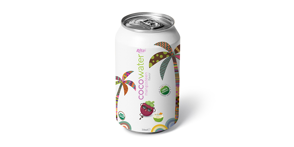 Natural And Pure Coconut Water With Mangosteen Flavor 330ml Can